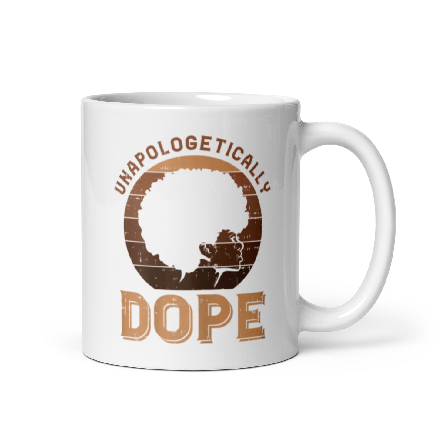 Unopolgetically Dope White glossy mug