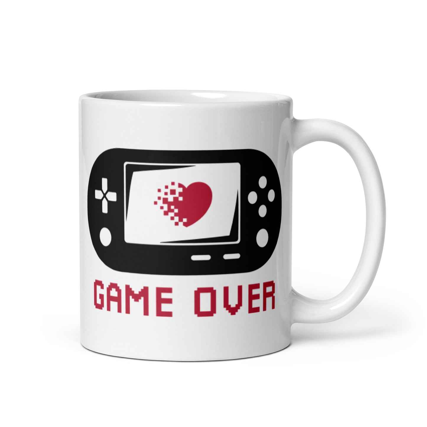 Game Over White glossy mug