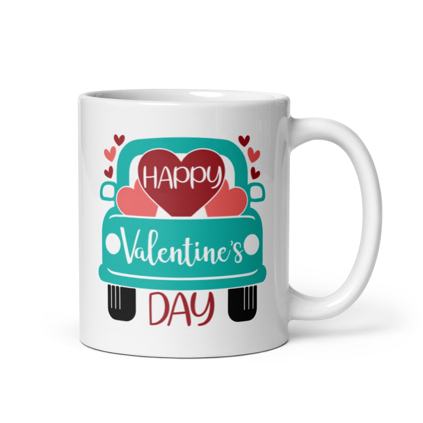 Happy Valentines Day White glossy mug