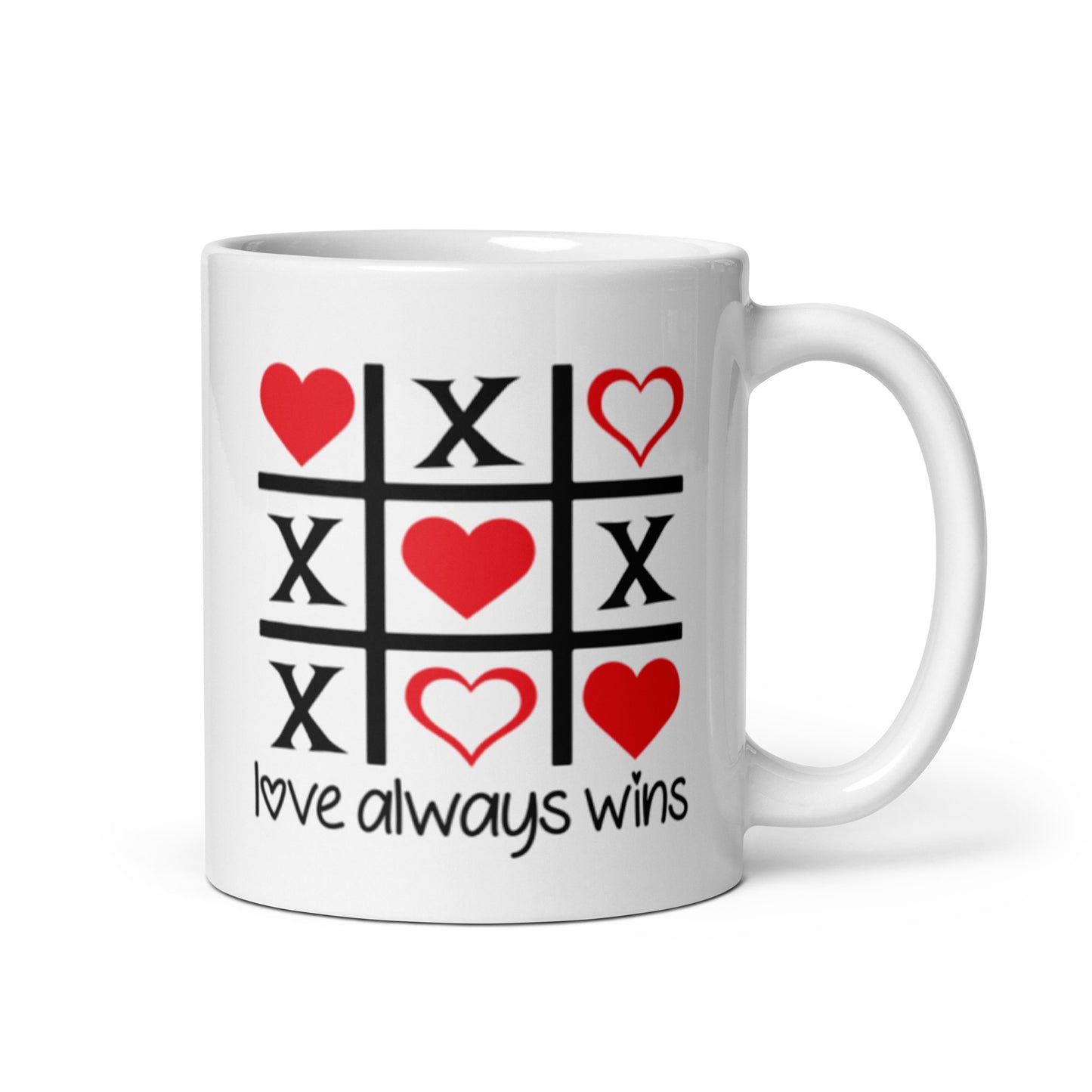 Love ALways Wins White glossy mug