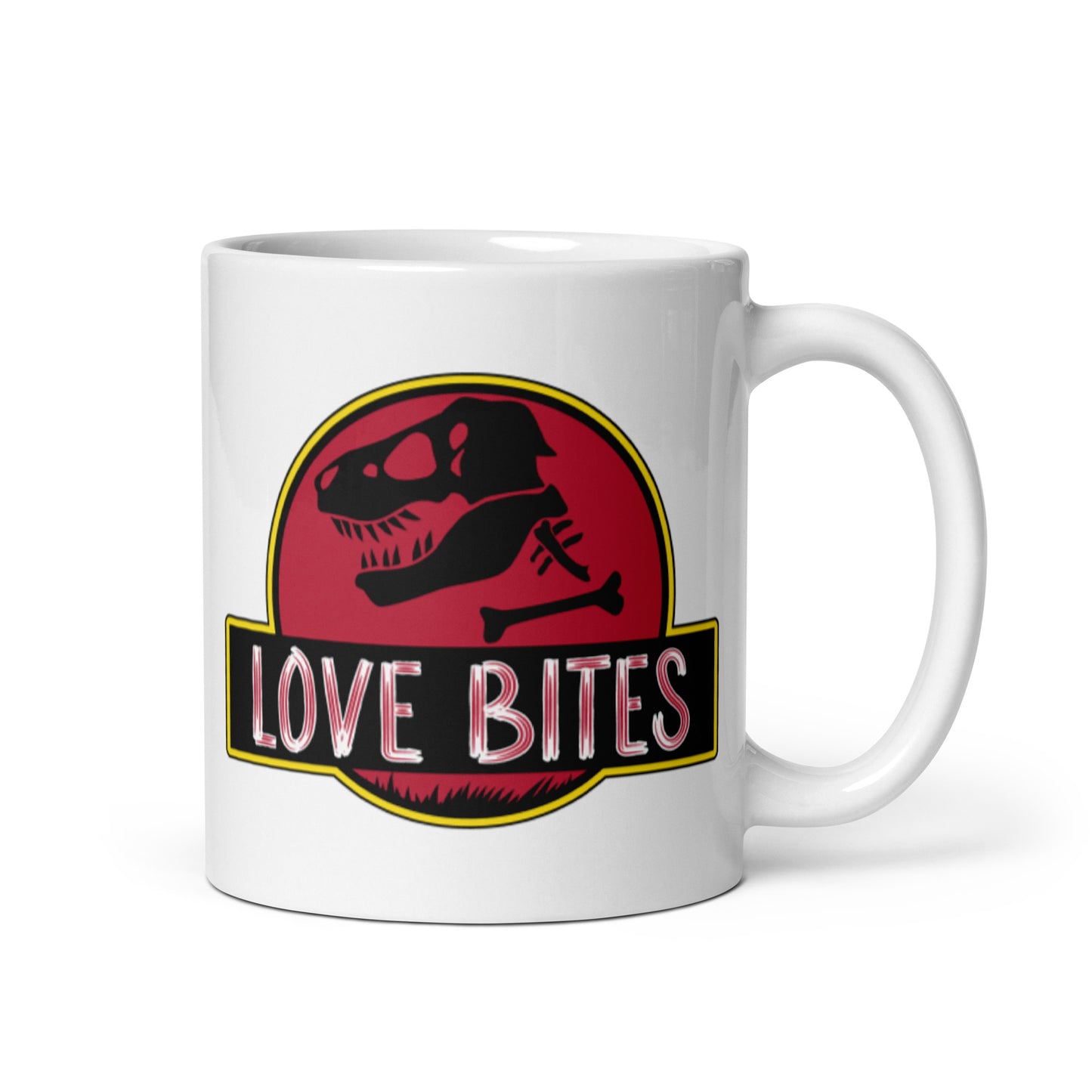 Love Bites White glossy mug