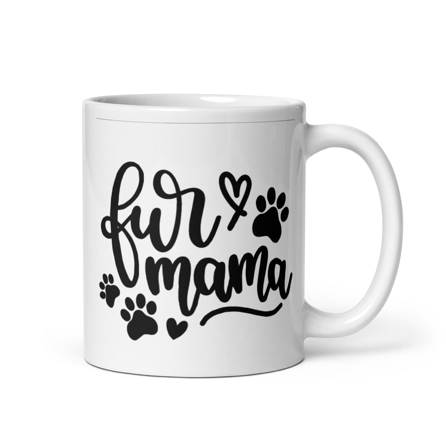 FUR MAMA White glossy mug