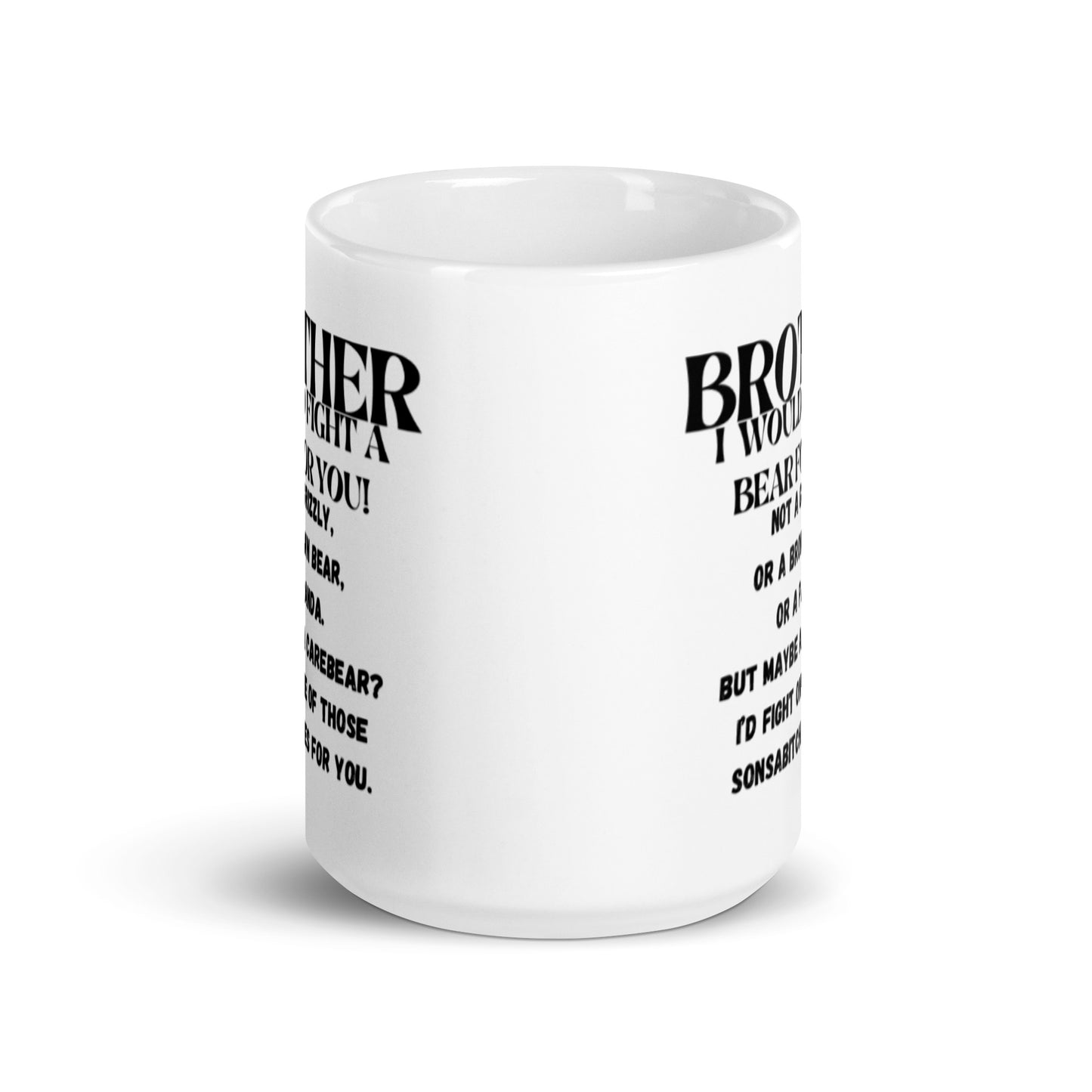 Brother White glossy mug