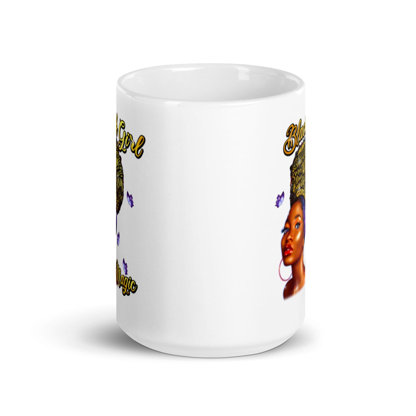 Black Girl Magic White glossy mug