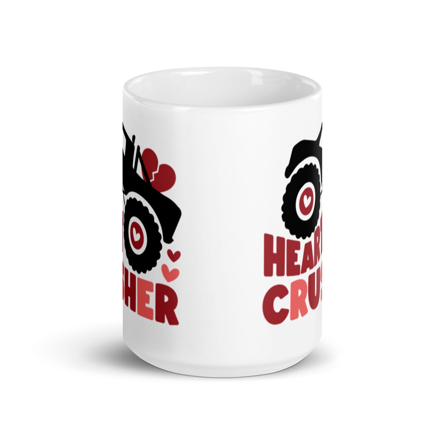 Heart Crusher White glossy mug