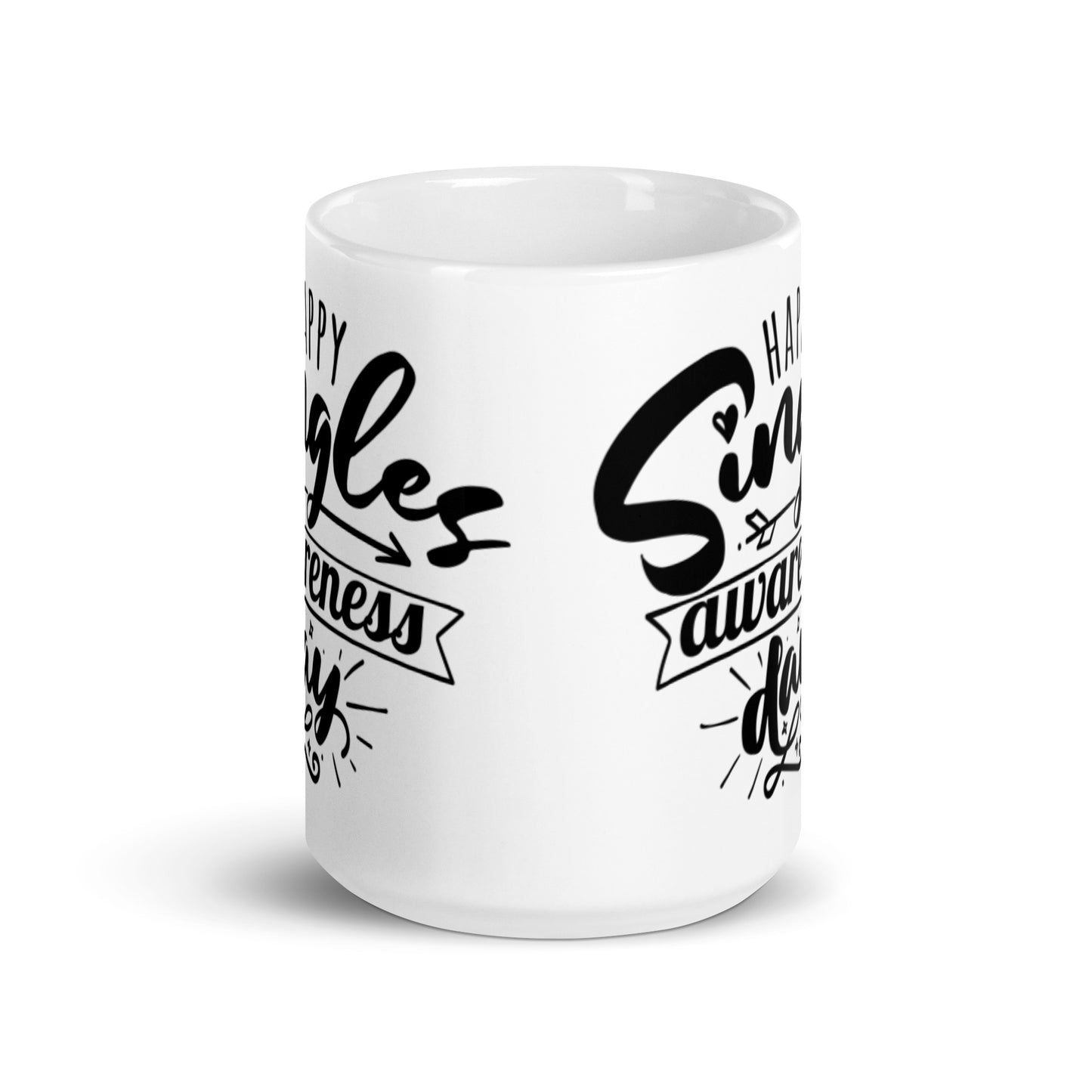 Happy Single Awareness Day White glossy mug