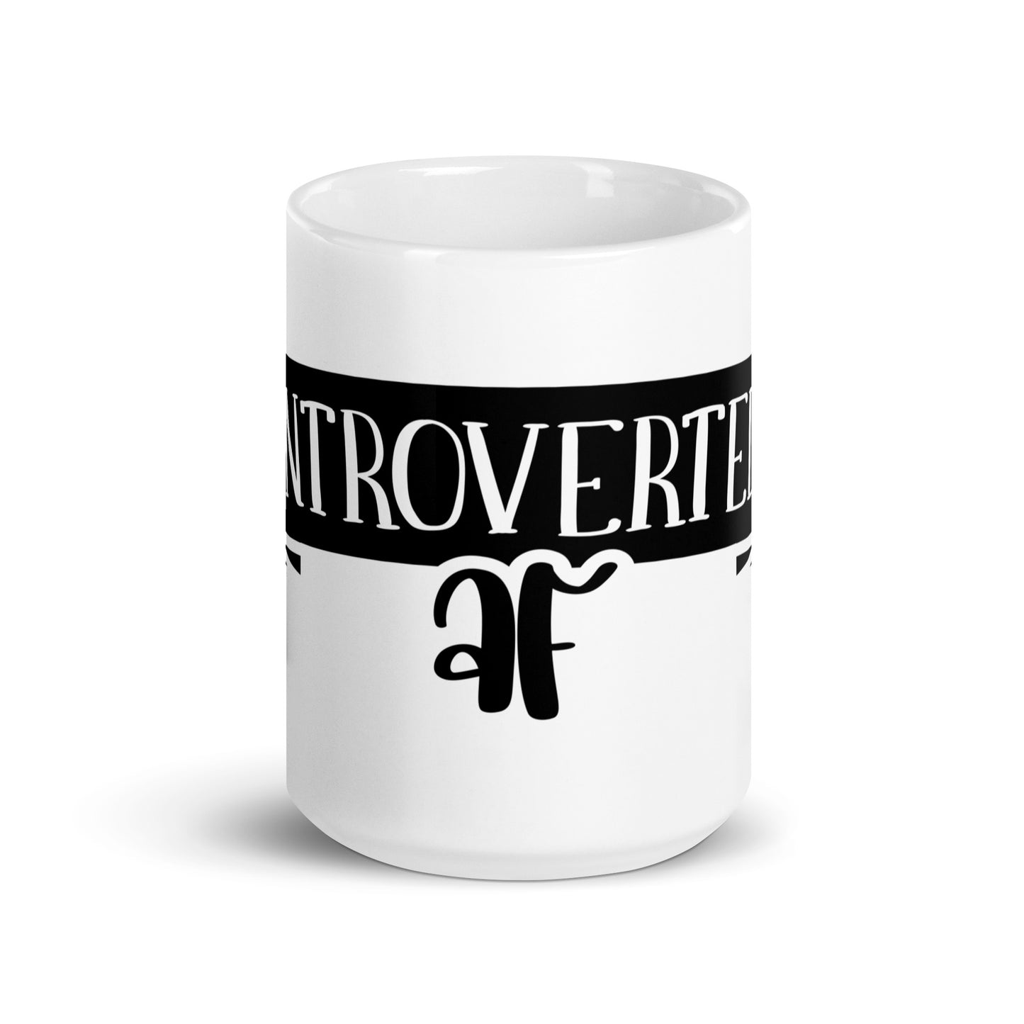 Introverted AF White glossy mug
