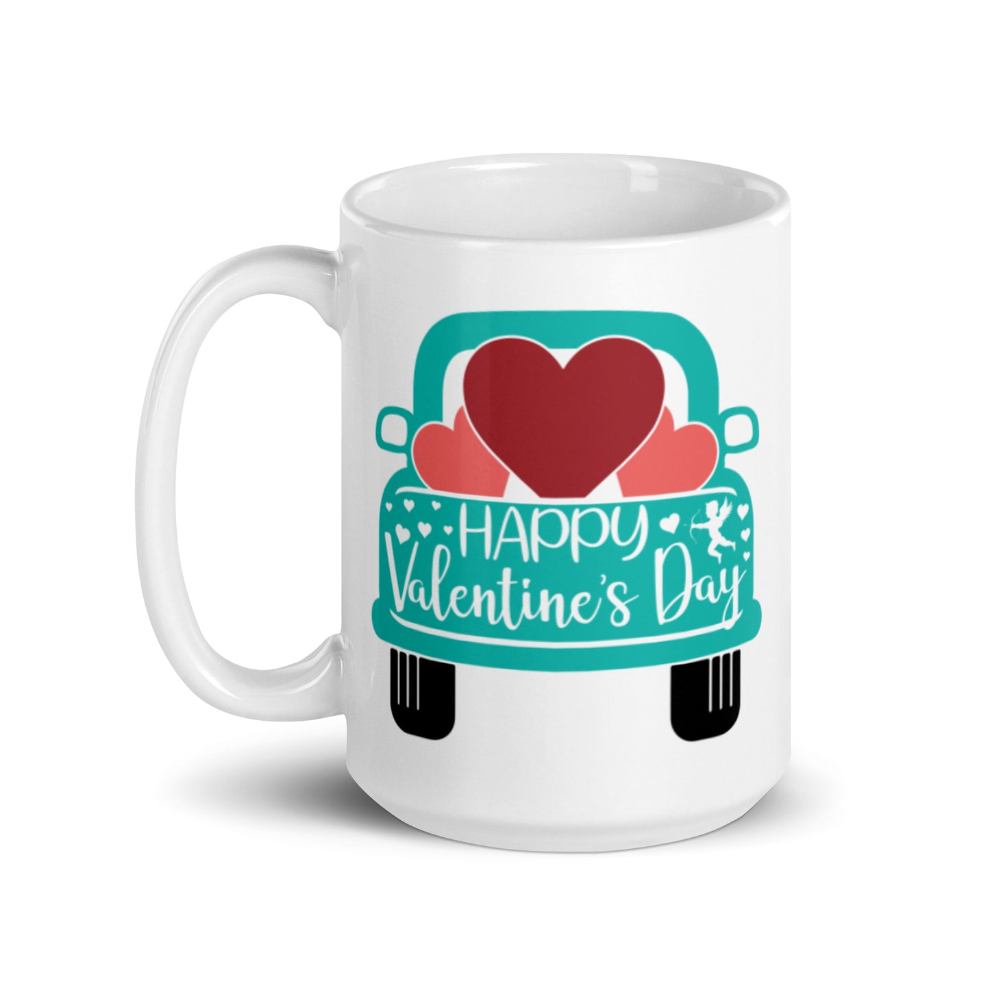 Happy Valentines Day White glossy mug