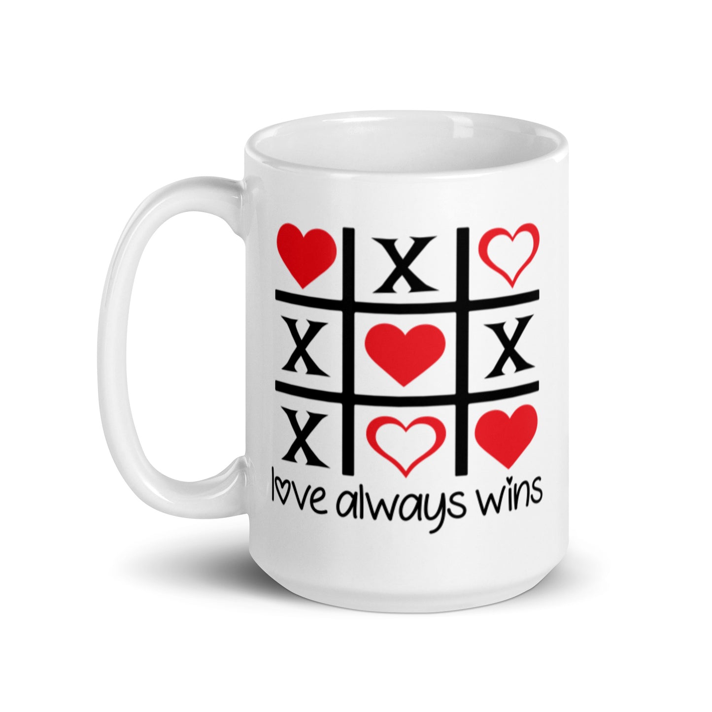 Love ALways Wins White glossy mug