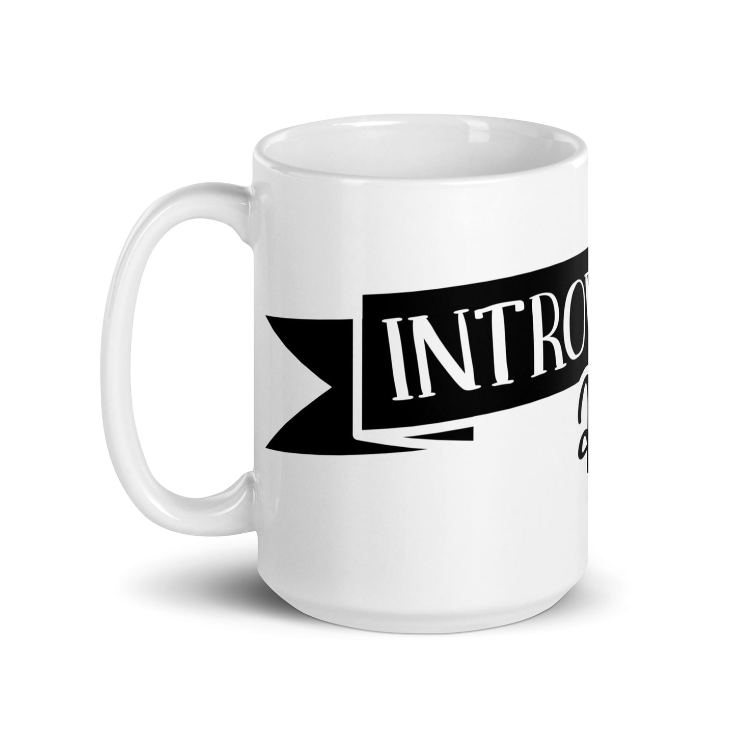 Introverted AF White glossy mug
