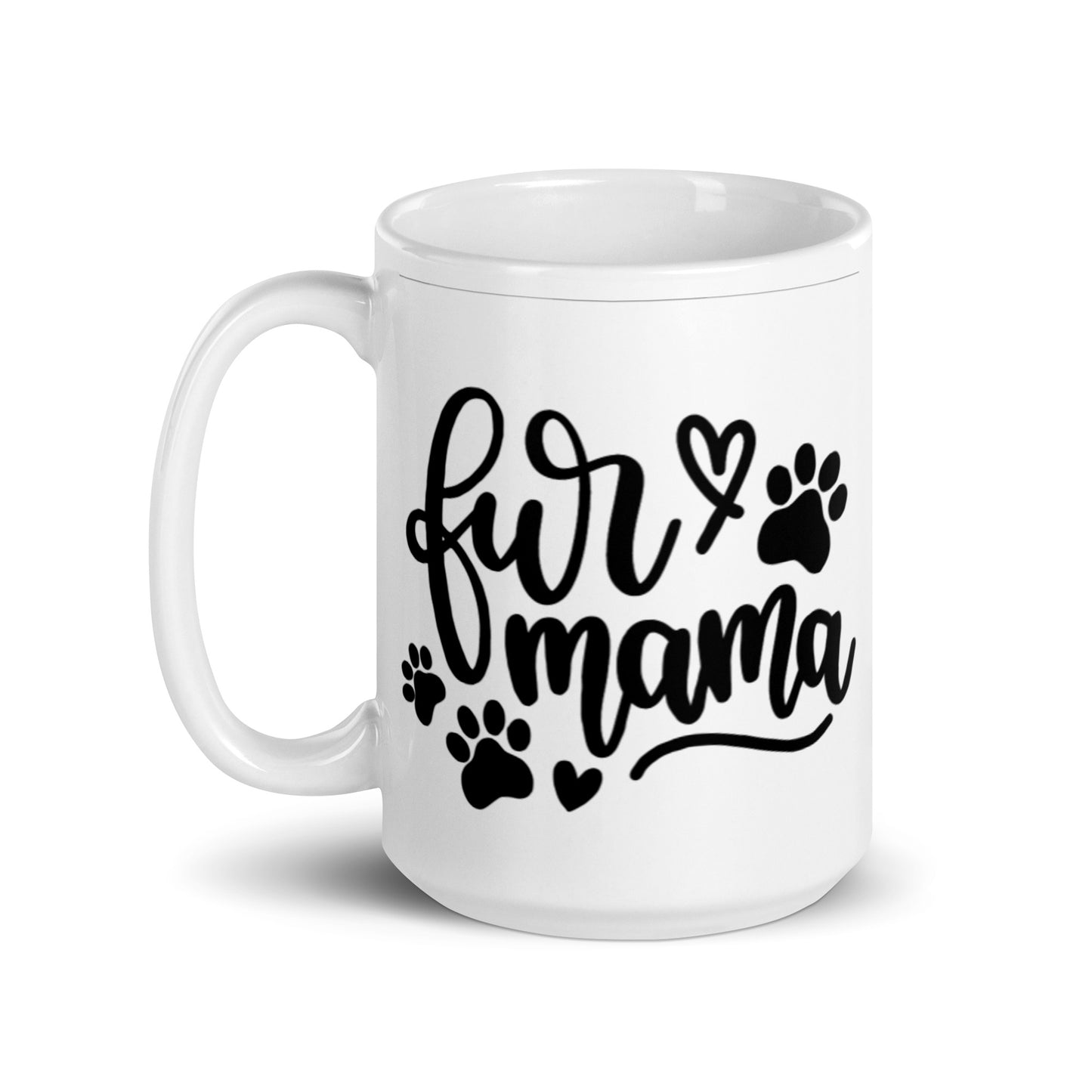 FUR MAMA White glossy mug