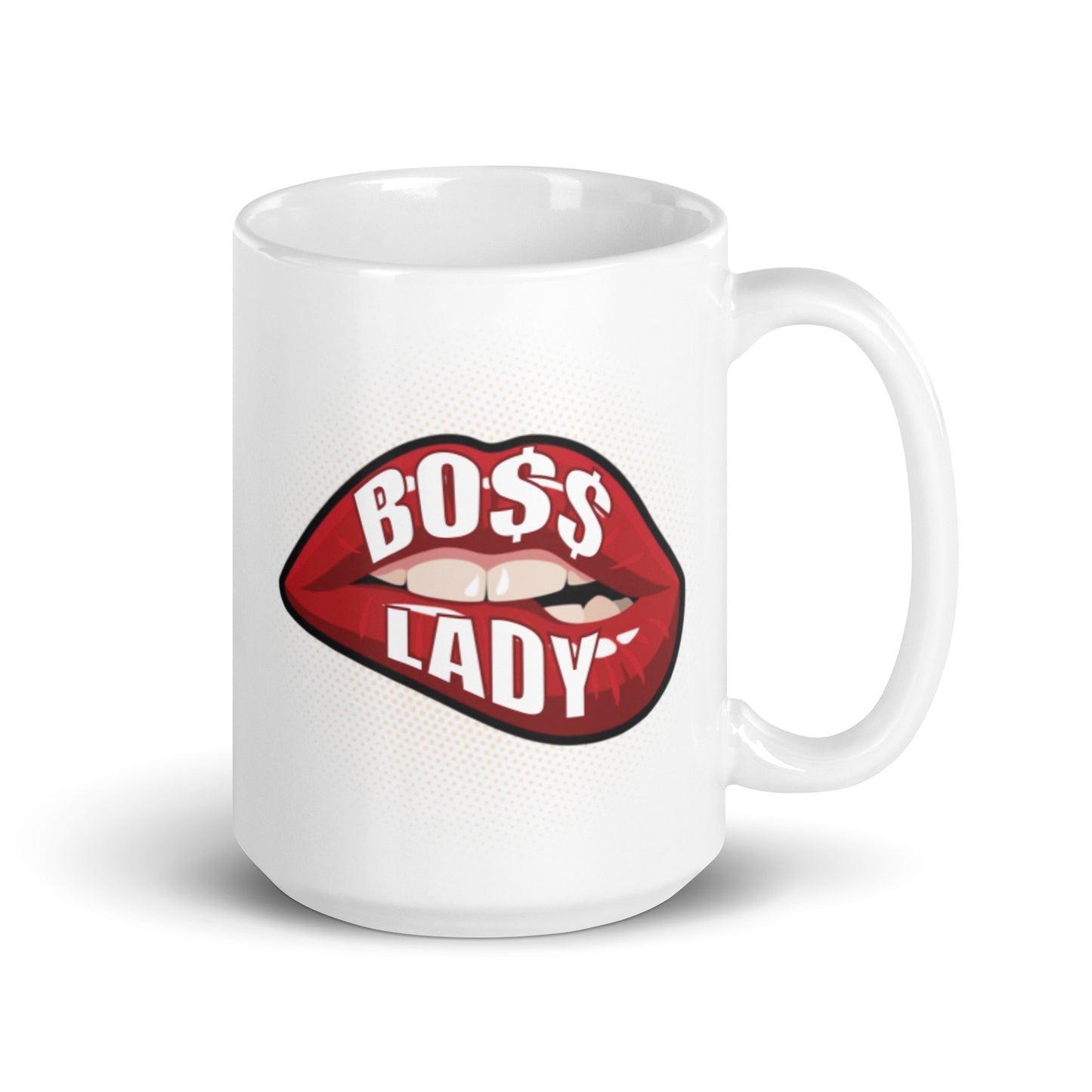 Boss Lady White glossy mug