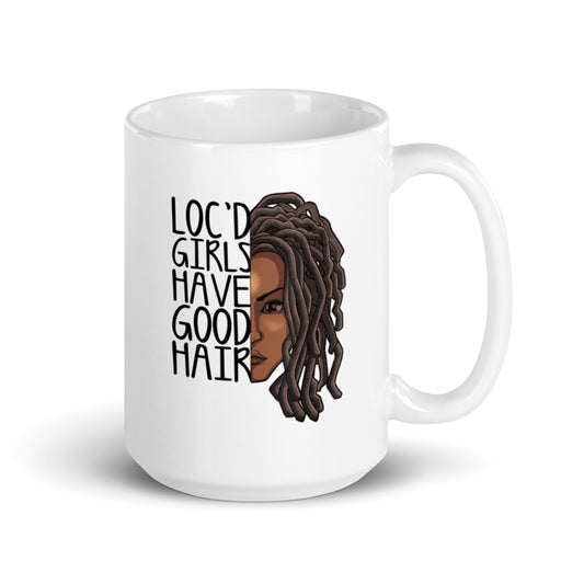 Loc'd Girls White glossy mug
