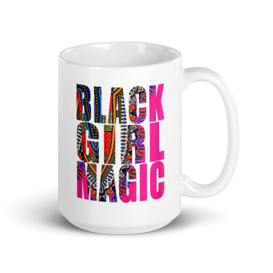 Black Girl Magic White glossy mug