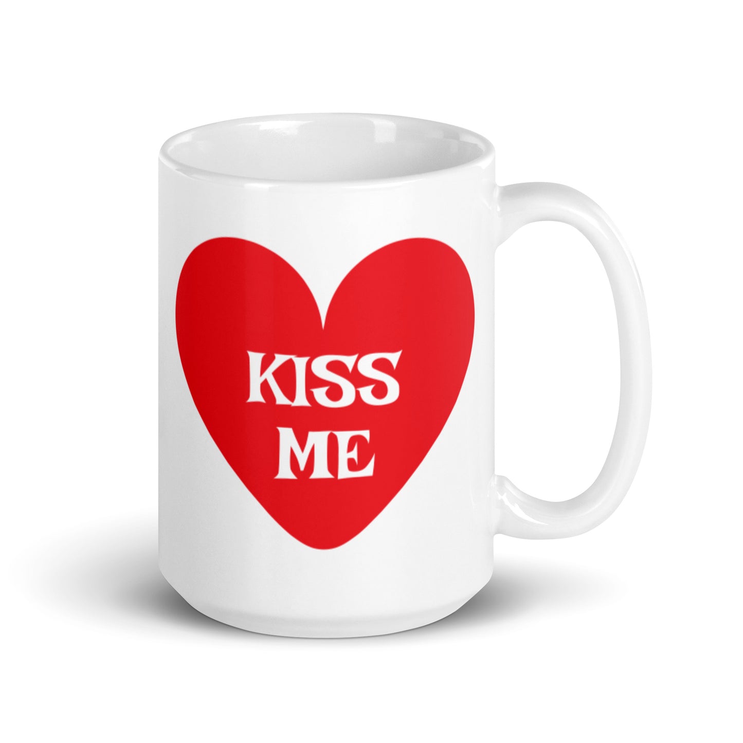 Kiss Me White glossy mug