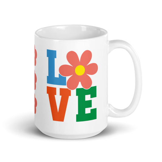 Love White glossy mug