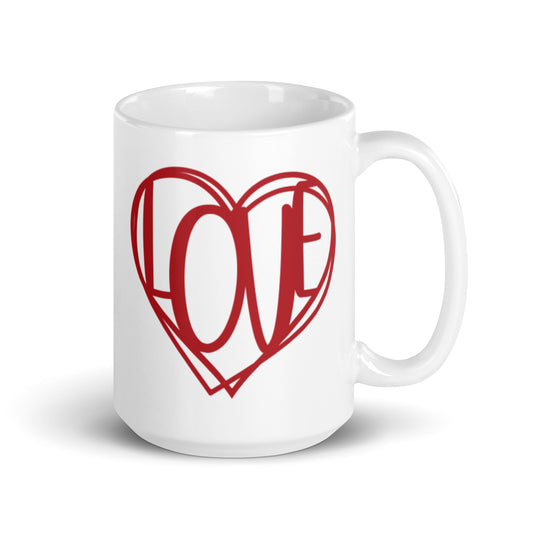 Love White glossy mug