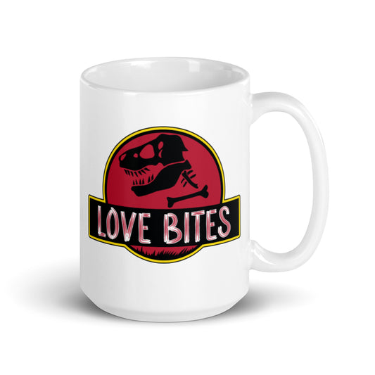 Love Bites White glossy mug