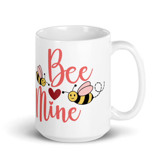 Bee Mine White glossy mug