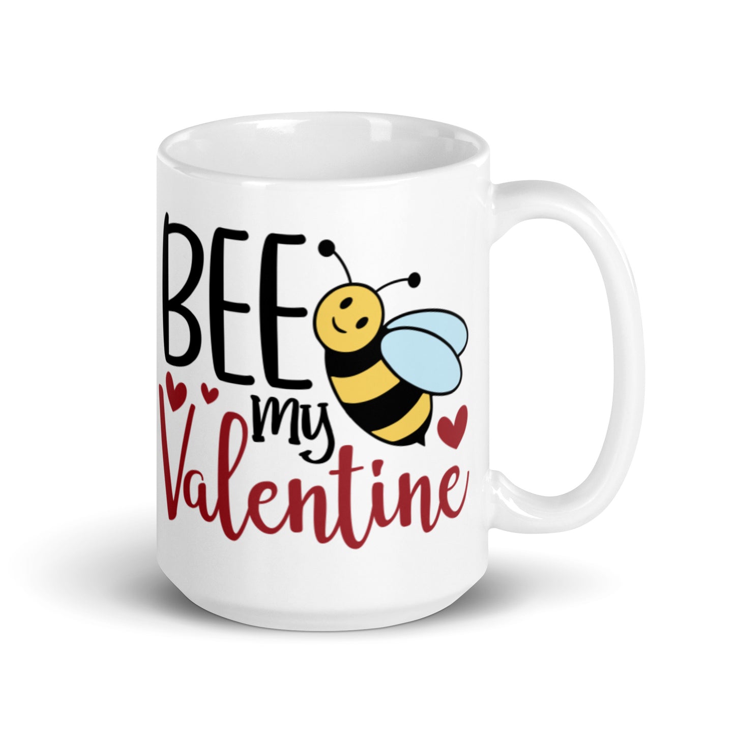 Bee My Valentine White glossy mug