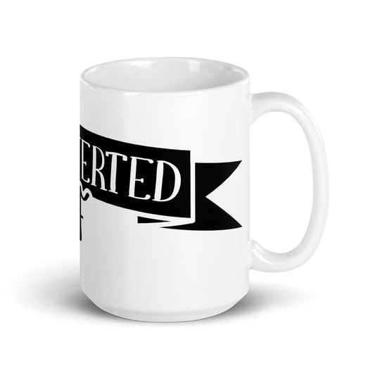 Introverted AF White glossy mug