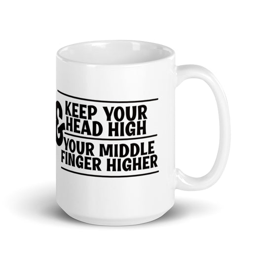 Keep Your Head High White glossy mug