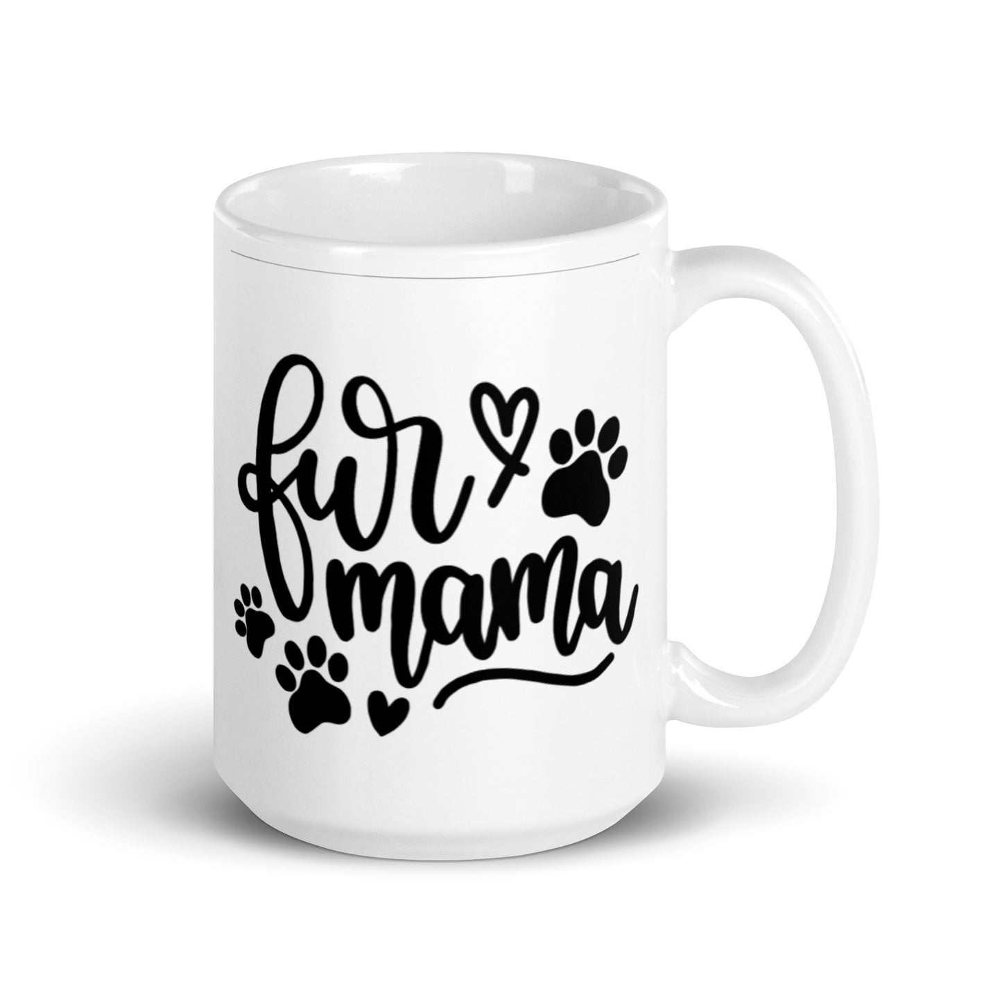 FUR MAMA White glossy mug