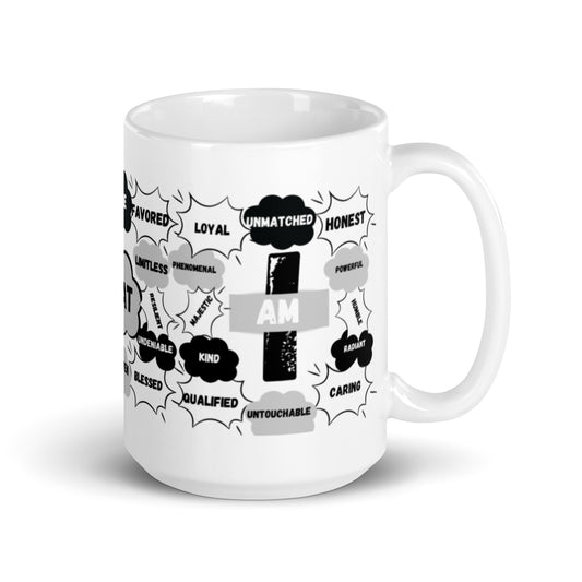 I Am White glossy mug