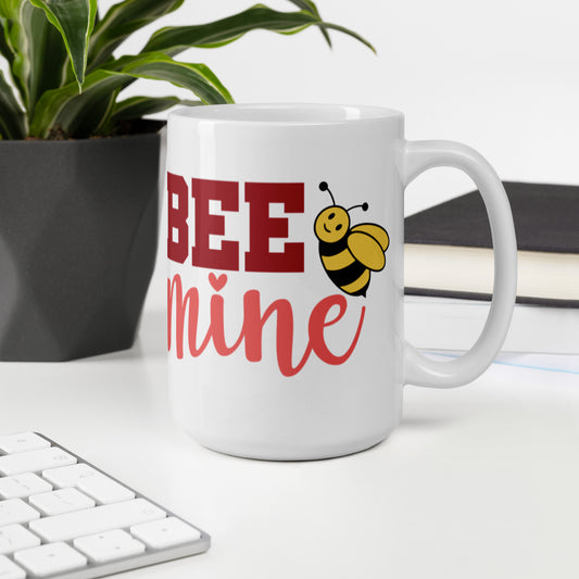 Bee Mine White glossy mug